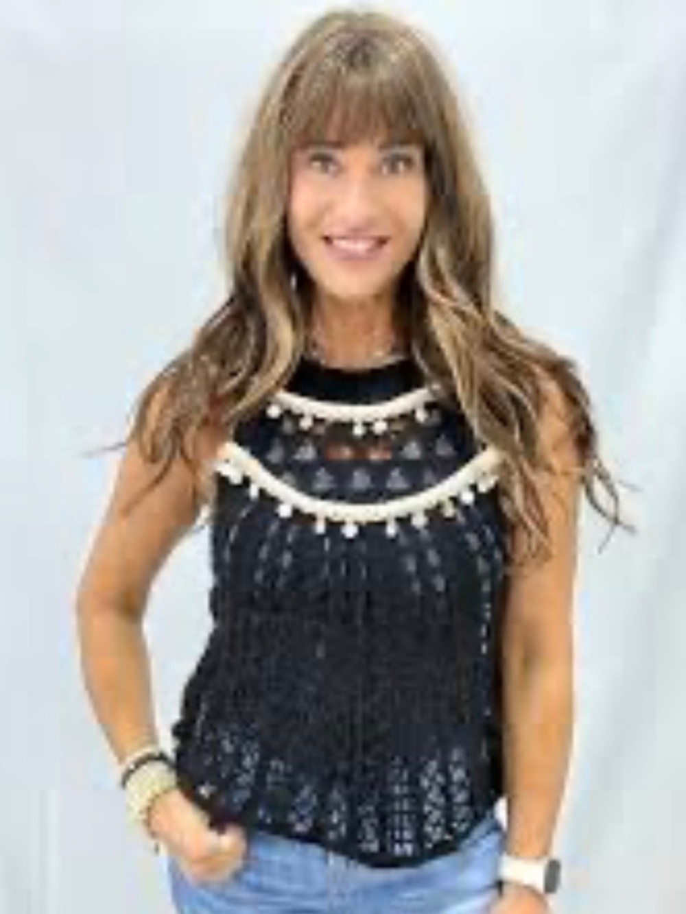 NWOT POL DRIFTWOOD DARLING HALTER. CROCHET TOP ONE SIZE